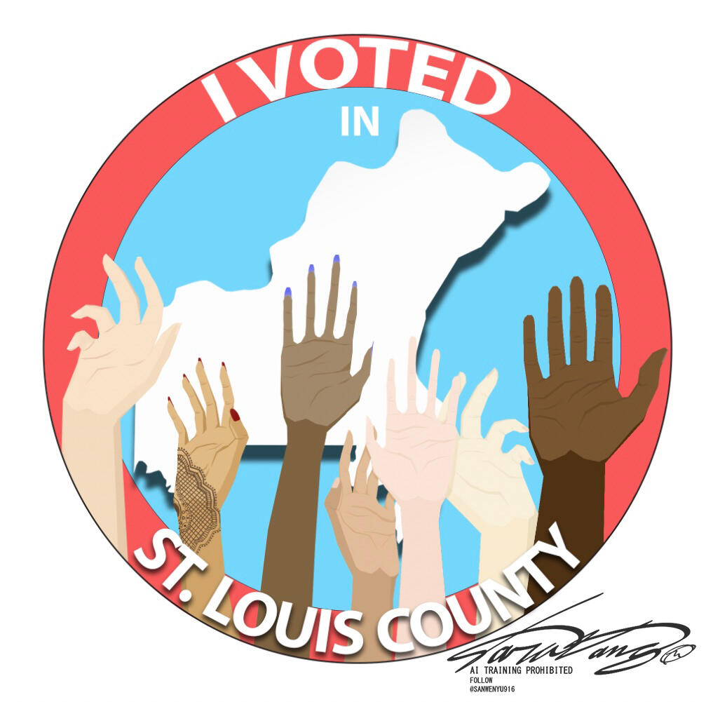I Voted St. Louis County Sticker Design (Click to view associated article, Adobe Photoshop)