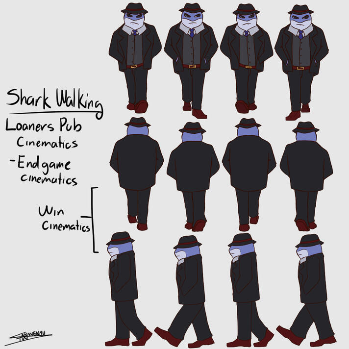 Shark Walking Sprite Sheet