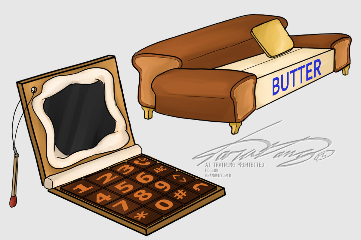Concept Art Food Themed Props (Adobe Photoshop, Clip Studio Paint)